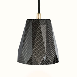 Guzzetti carbon fibre pendant with gold fittings